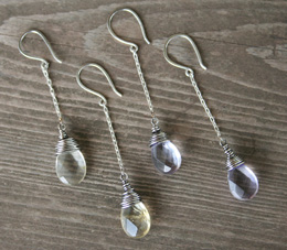 citrine and amethyst brioleete dangles