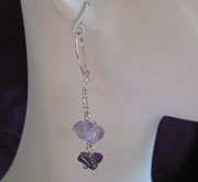 amethyst and sterling waterfall earrings