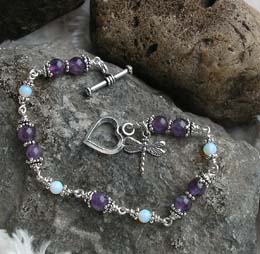 dragonfly memorial bracelet - sympathy gift jewelry