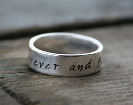 hand stamped ring personalization