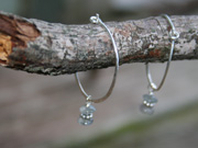 silver handmade hoops with gems