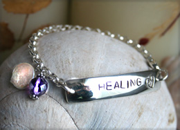 healing hand made sterling ID bracelet