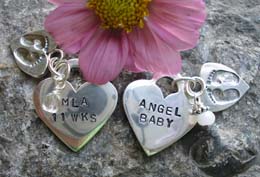 tiny footprints and Heart Charm Miscarriage pendant