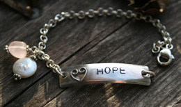 Affirmation identification bracelet with healing gemstone charms