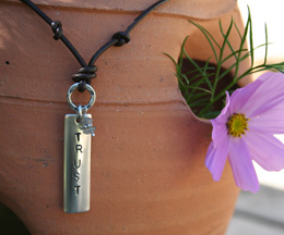 trsut handmade sterling tag affirmation necklace