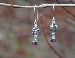 winterberry sterling handmade earrings with gemstones